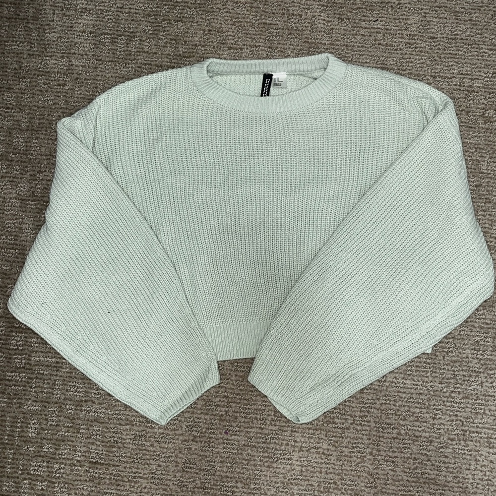 mint green sweater